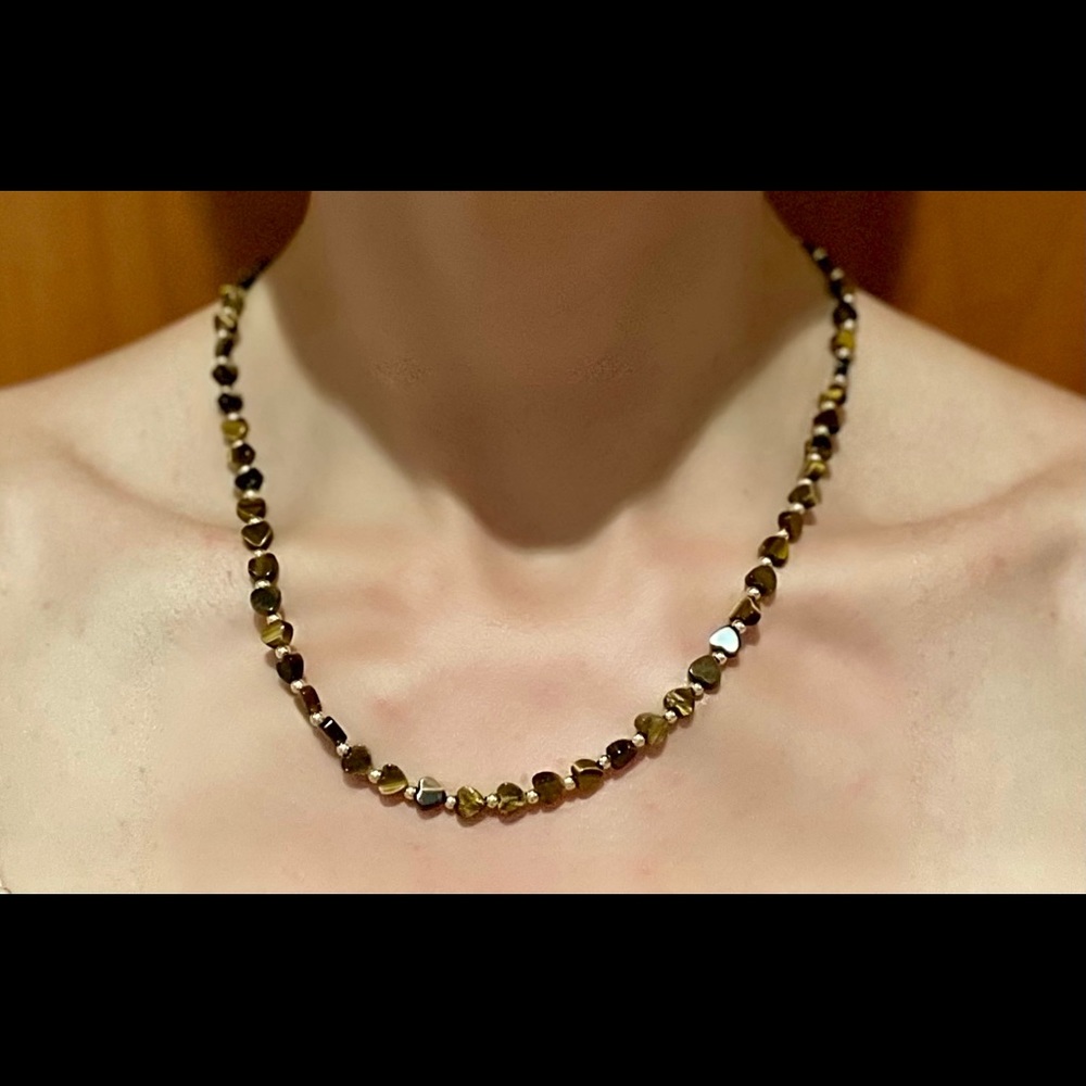 Heart-Shaped Tigers Eye Necklace